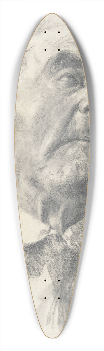 Adolph von Menzel - Head of an OldMan 39.3 inch art pintail longboard deck