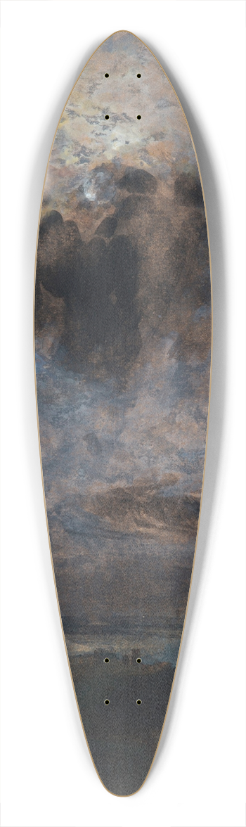 Adolph von Menzel - Mondschein ber den Dchern von Berlin 39.3 inch art pintail longboard deck