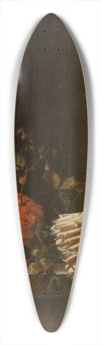 Adriaen Coorte - Still Life with Fruit and Asparagus 39.3 inch art pintail longboard deck