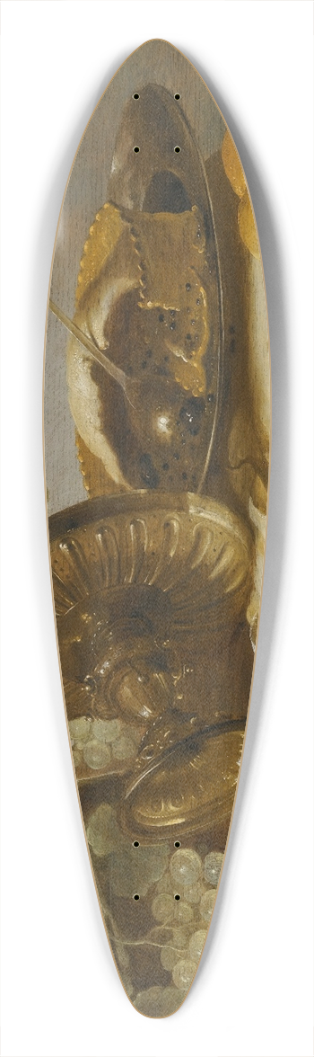 Adriaen Jansz. Kraen - Still Life With A Pie, A Half-Peeled Lemon, Bread, Hazelnuts, Grapes, A Glass And An Overturned Tazza OnA Table 39.3 inch art pintail longboard deck