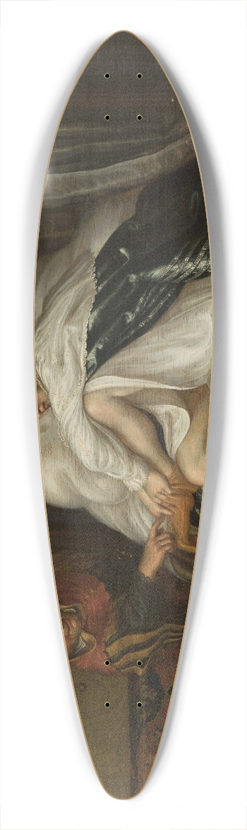 Adriaen van de Venne - Woman and a jester 39.3 inch art pintail longboard deck