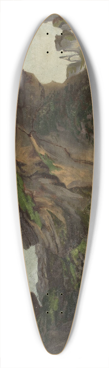 Adrian Gbocki - Landscape  Bobolice and Mirw 39.3 inch art pintail longboard deck