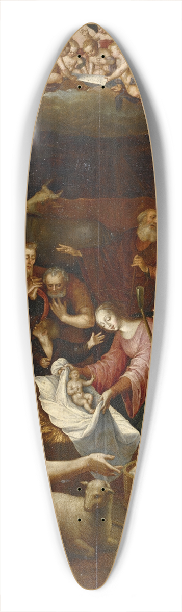 Aegidius Sadeler II - Adoration of the Shepherds 39.3 inch art pintail longboard deck