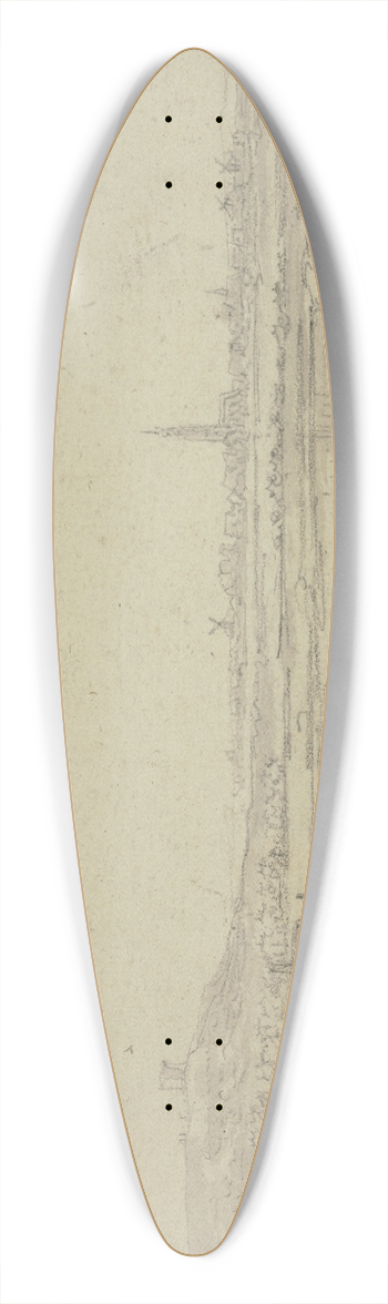 Aelbert Cuyp - In der Ferne eine Stadt, links ein Haus im Wasser, vorne ein Schafhirte 39.3 inch art pintail longboard deck