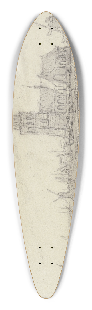 Aelbert Cuyp - Rafters off Dordrecht 39.3 inch art pintail longboard deck
