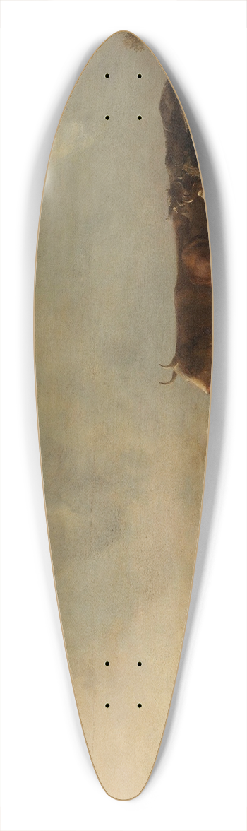 Aelbert Cuyp - River Landscape with Cows 39.3 inch art pintail longboard deck