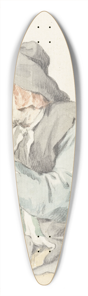 Aert Schouman - Pijprokende man in een armstoel, naar links 39.3 inch art pintail longboard deck