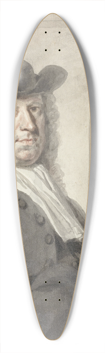 Aert Schouman - Portret van een man met een hoed en een grijze pruik, naar rechts, Aert Schouman (possibly), 1720  1792 39.3 inch art pintail longboard deck