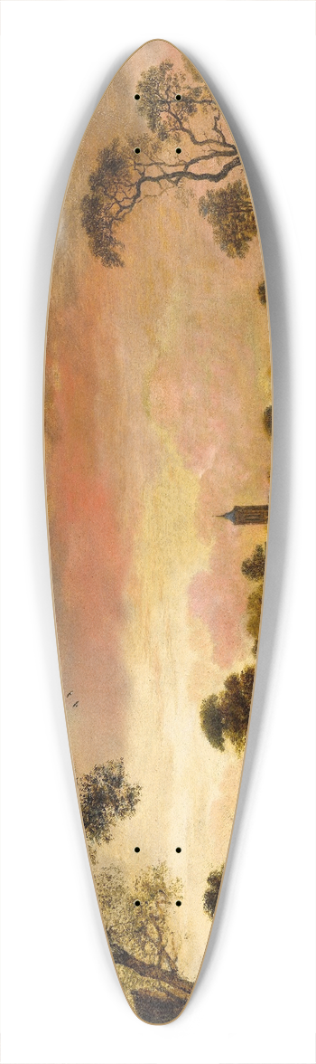 Aert van der Neer - River Landscape 39.3 inch art pintail longboard deck