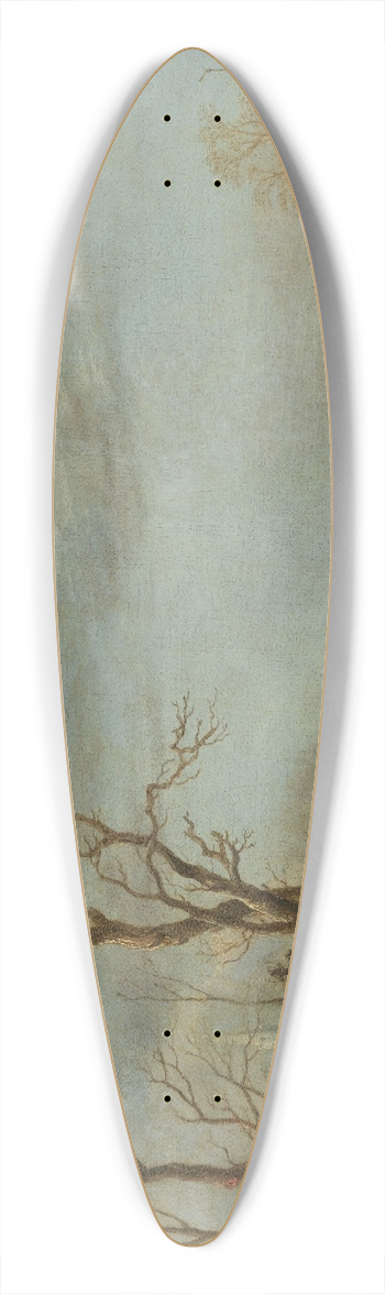 Aert van der Neer - Winter Landscape near a Town with Bare Trees 39.3 inch art pintail longboard deck