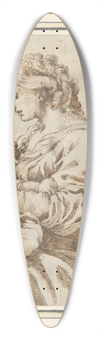 After Lodovico Carracci - Virgin andChild 39.3 inch art pintail longboard deck
