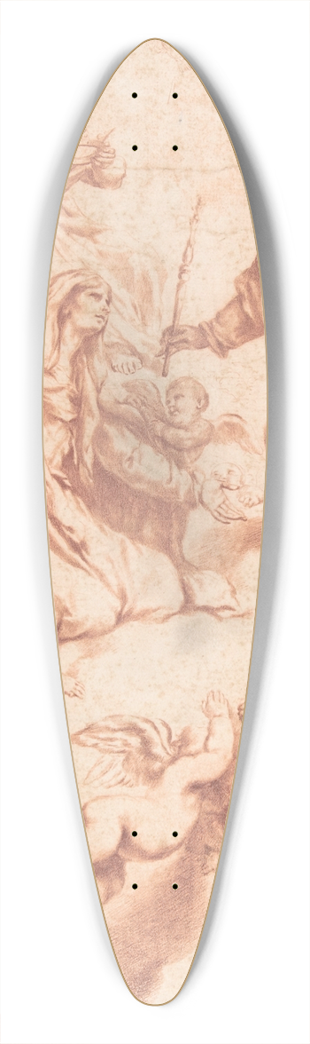 After Luca Giordano - Saint Anne Received in Heaven by Christ and the Virgin 39.3 inch art pintail longboard deck