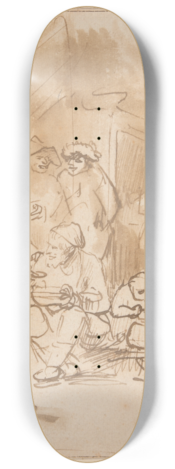 Barent Fabritius - Satyr Among the Peasants 8.25 inch art skate deck