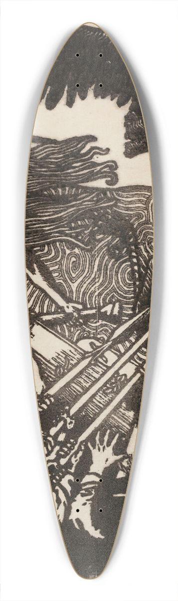 Akseli Gallen-Kallela - Defence of the Sampo 39.3 inch art pintail longboard deck