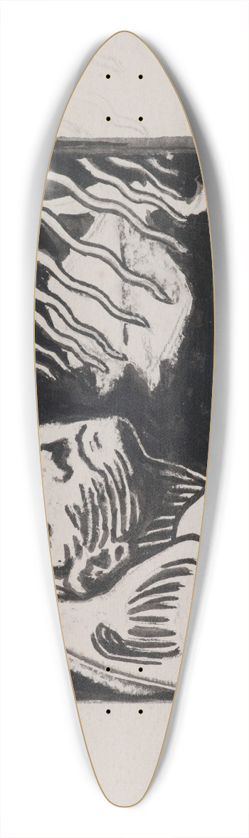 Akseli Gallen-Kallela - Koru-Kalevala, The Illustrated Kalevala, Lemminkinens Mother, Tuonelas Swan 39.3 inch art pintail longboard deck