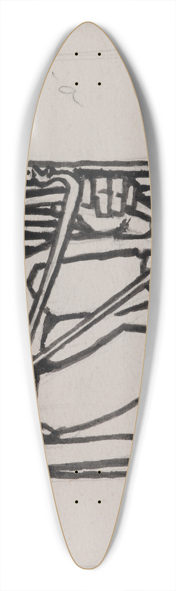 Akseli Gallen-Kallela - Koru-Kalevala, The Illustrated Kalevala; Poem XII end vignette. 39.3 inch art pintail longboard deck