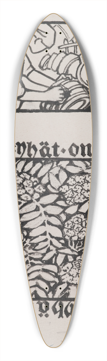 Akseli Gallen-Kallela - Koru-Kalevala, The Illustrated Kalevala; Poem XXIII opening vignette, end vignette. 39.3 inch art pintail longboard deck