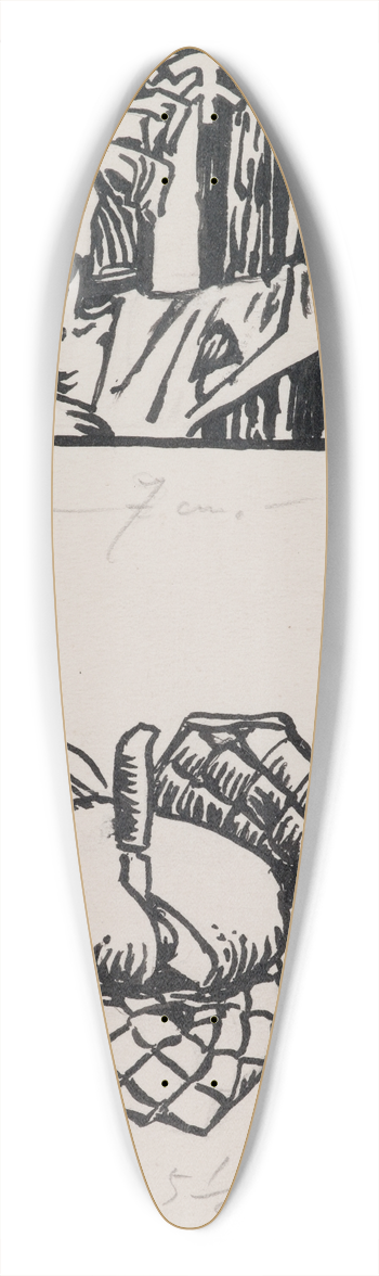 Akseli Gallen-Kallela - Koru-Kalevala, The Illustrated Kalevala; Poem XXXIII opening vignette, end vignette, not final version. 39.3 inch art pintail longboard deck