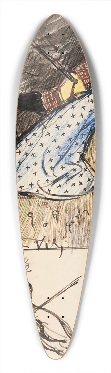 Akseli Gallen-Kallela - Luonnoksia vrikuvaan Nuorukainen ja impi lvistettyin 39.3 inch art pintail longboard deck