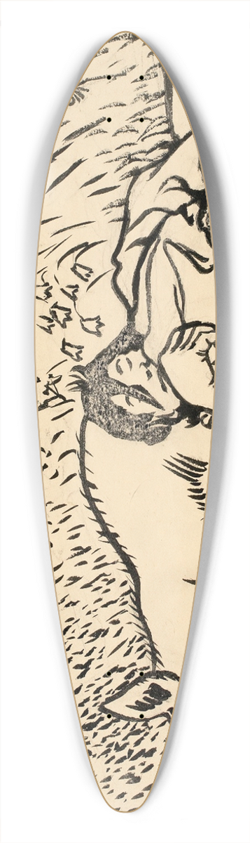 Akseli Gallen-Kallela - Pig and drunk man 39.3 inch art pintail longboard deck