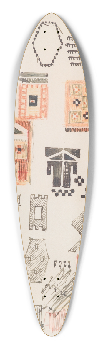 Akseli Gallen-Kallela - The Great Kalevala, sketch. 39.3 inch art pintail longboard deck
