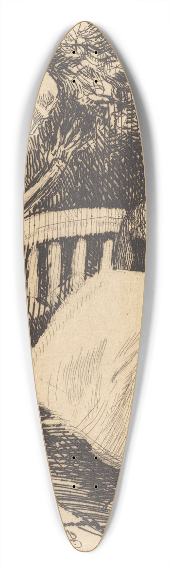 Albert Besnard - The Warning (Lavertissement) 39.3 inch art pintail longboard deck