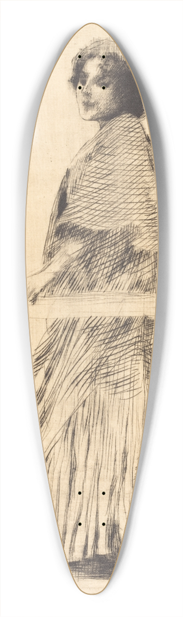 Albert Besnard - Woman in a Cape (La femme  la plerine) II 39.3 inch art pintail longboard deck
