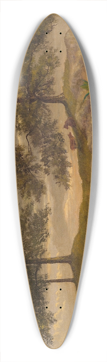 Albert Bierstadt - Landscape With Cows 39.3 inch art pintail longboard deck