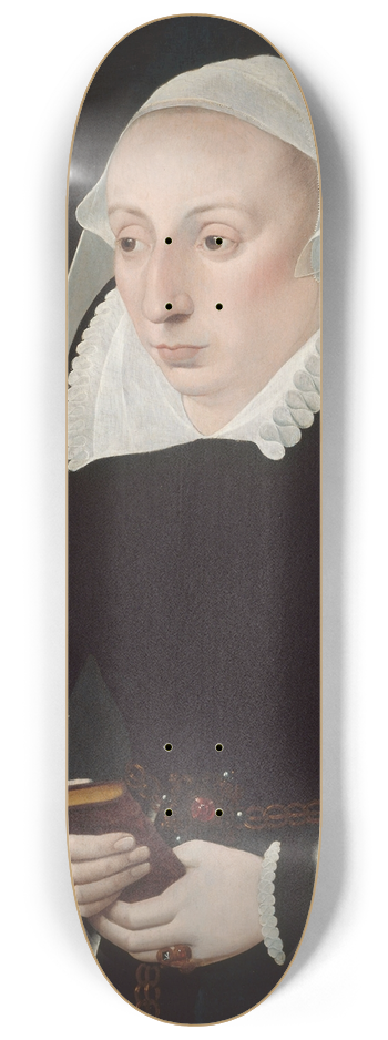 Barthel Bruyn the Younger - Portrait of a Woman with a Prayer Book 8.25 inch art skate deck