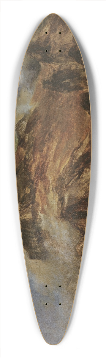 Albert Bierstadt - Study of Rocky Mountains 39.3 inch art pintail longboard deck