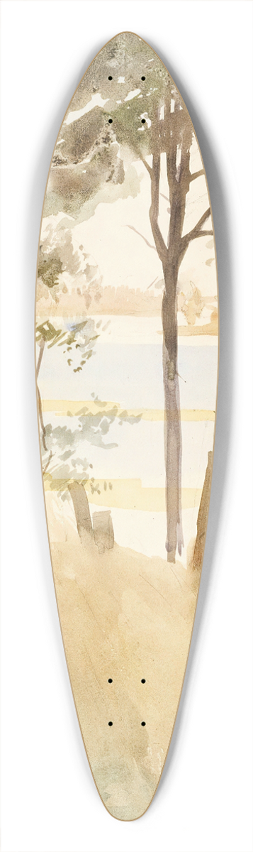 Albert Edelfelt - Seashore at Haikko in Autumn 39.3 inch art pintail longboard deck