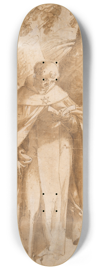 Bartholomaeus Spranger - Saint Dominic Reading 8.25 inch art skate deck