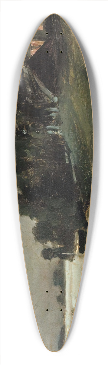 Albert Edelfelt - Villa at Haikko in the Moonlight 39.3 inch art pintail longboard deck