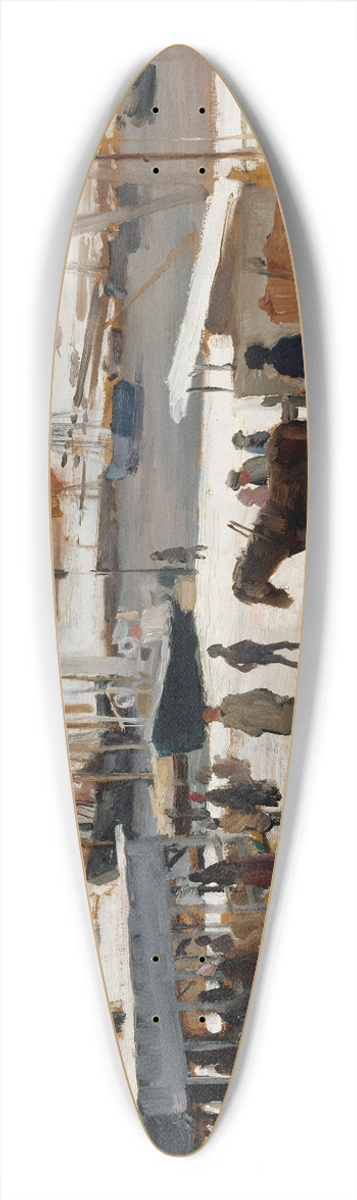 Albert Edelfelt - Winter Day in Helsinki Market Square 39.3 inch art pintail longboard deck