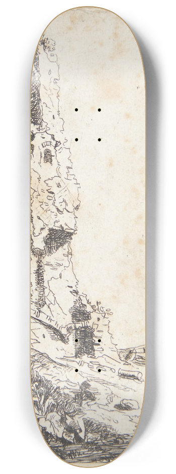Bartholomeus Breenbergh - Et stykke af den romersk bymur i ruiner 8.25 inch art skate deck