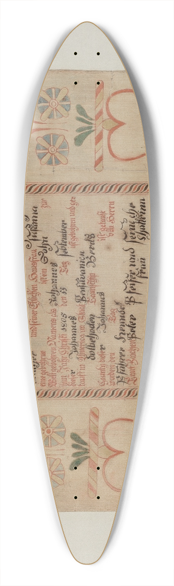 Albert Levone - Birth Certificate (taufschein) 39.3 inch art pintail longboard deck
