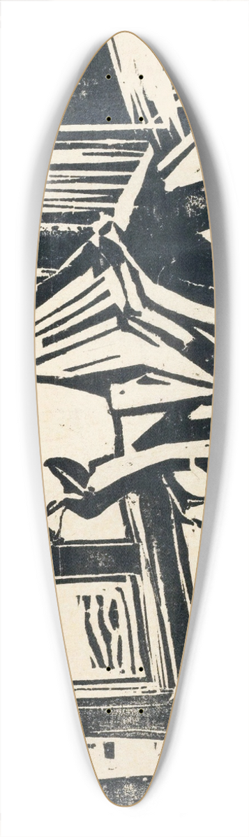 Albert Mller - Reading Woman 39.3 inch art pintail longboard deck