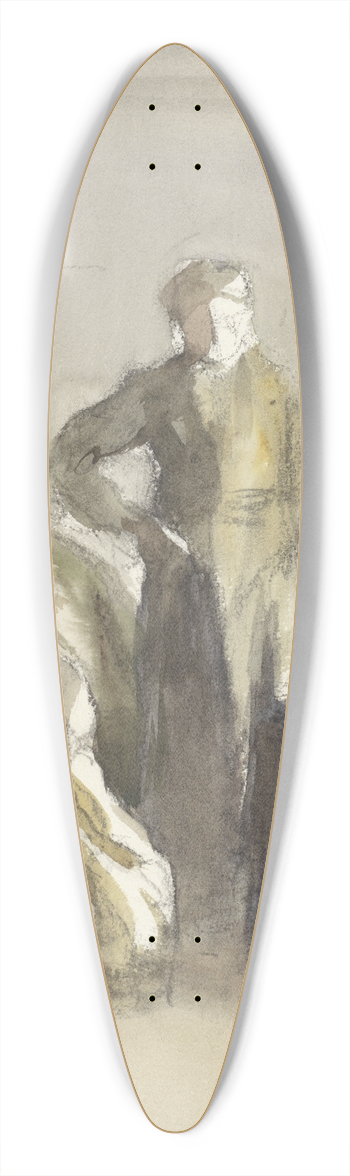 Albert Neuhuys - Interieur met vrouw en kinderen bij een karnton 39.3 inch art pintail longboard deck
