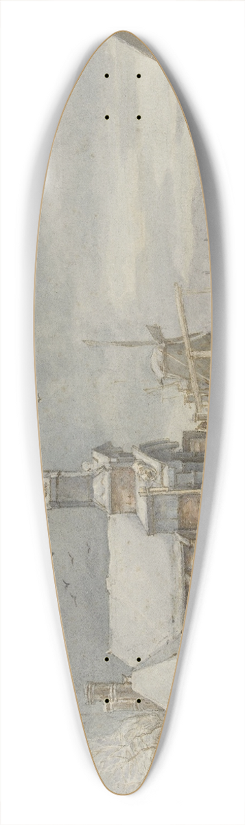 Albertus Brondgeest - Gezicht op de Haarlemmerpoort te Amsterdam 39.3 inch art pintail longboard deck