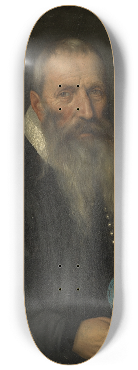 Bartholomus Sarburgh - Portrait of Peter Ryff of Basel 8.25 inch art skate deck