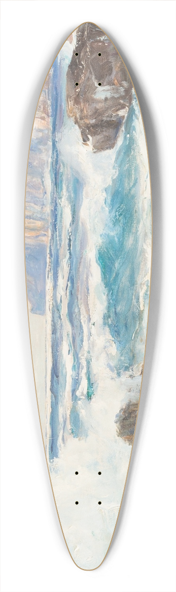 Albert Wenk - Breakers on a rocky coast 39.3 inch art pintail longboard deck