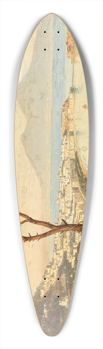 Albert Zimmermann - A View of the Bay of Naples 39.3 inch art pintail longboard deck