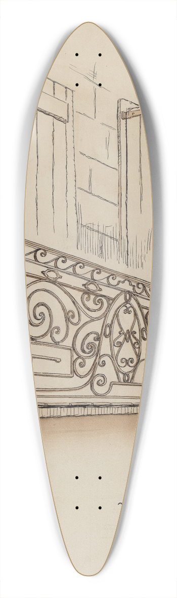 Al Curry - Wrought Iron Balcony Rail 39.3 inch art pintail longboard deck