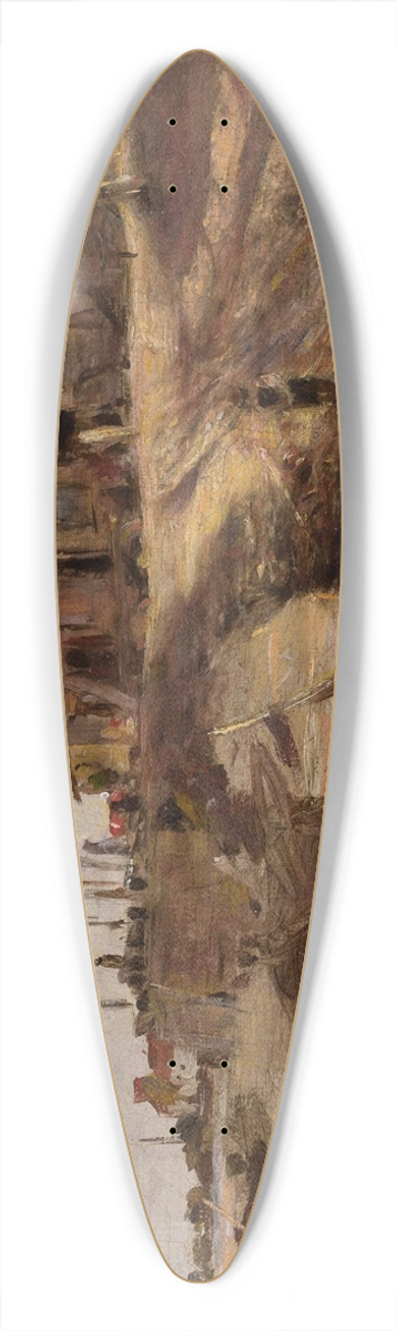 Aleksander Gierymski - Harbour in Solec, sketch 39.3 inch art pintail longboard deck