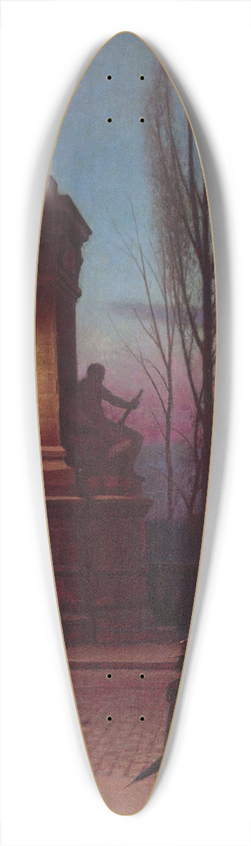 Aleksander Gierymski - Ludwig Bridge in Munich 39.3 inch art pintail longboard deck