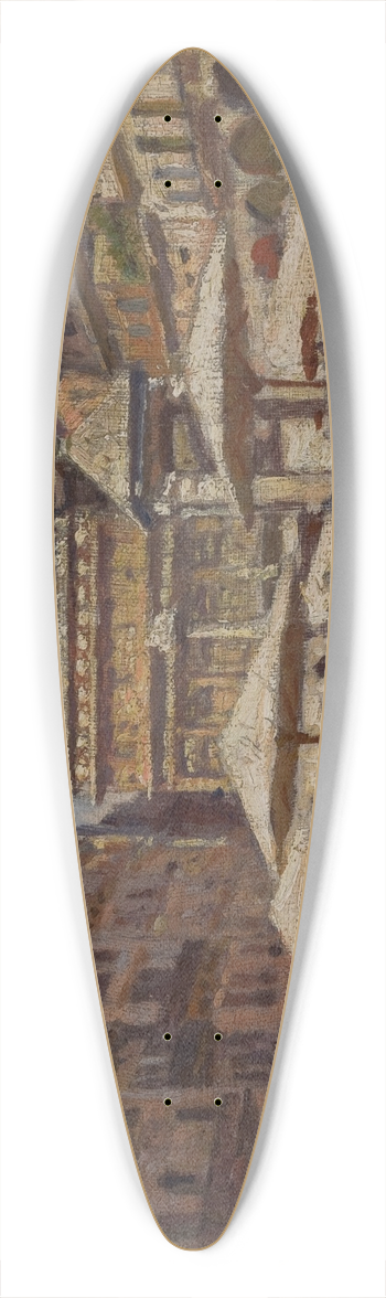 Aleksander Gierymski - Piazza delle Erbe in Verona 39.3 inch art pintail longboard deck
