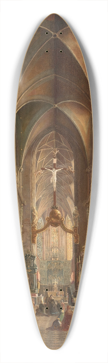 Aleksander Gryglewski - Interior of the Church of Virgin Mary in Krakw 39.3 inch art pintail longboard deck