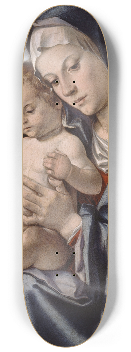 Bartolomeo Montagna - The Virgin and Child with a Saint 8.25 inch art skate deck