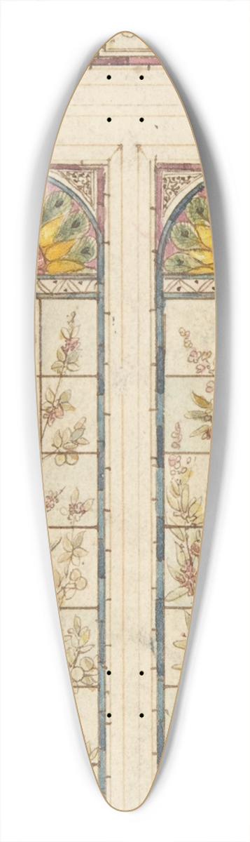 Alexander Gibbs - Design for a stained glass window 39.3 inch art pintail longboard deck