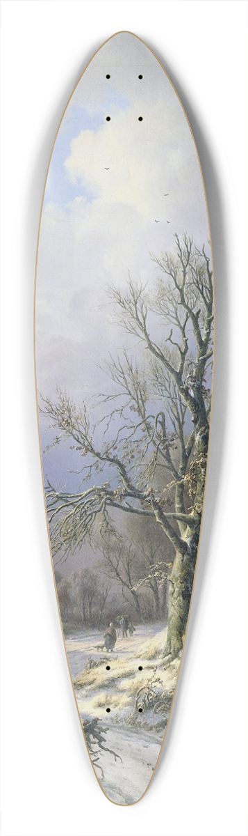Alexander Joseph Daiwaille - Snow Landscape 39.3 inch art pintail longboard deck